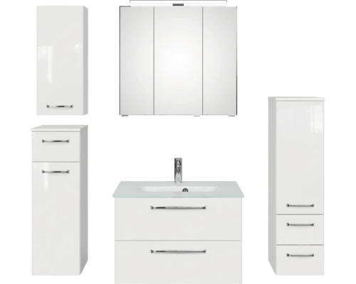 Set de meubles de salle de bains pelipal Kumba 137 cm blanc 6 pièces 99.777326093