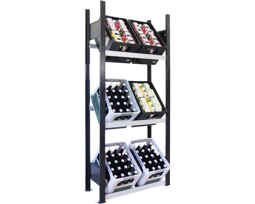 Schulte Support pour caisses à bouteilles, étagère de base pour caisses de boissons 1800 x 750 x 300 mm capacité de charge 300 kg