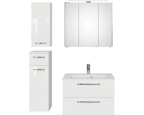 Set de meubles de salle de bains pelipal Kumba 107 cm blanc 5 pièces 99.777126094