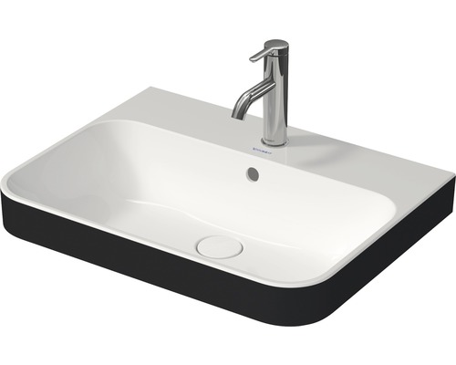 Vasque à poser DURAVIT 60 x 46 cm Happy D.2 Plus anthracite/blanc 2360606100 Lavabo avec robinet