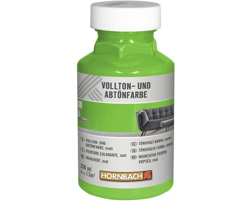 HORNBACH Voll- und Abtönfarbe grasgrün 250 ml Hornbach Vollton- und Abtönfarbe in einer 250 ml Flasche