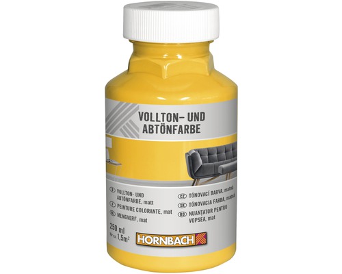 HORNBACH Voll- und Abtönfarbe maisgelb 250 ml Gelbe Vollton- und Abtönfarbe in einer 250-Milliliter-Flasche