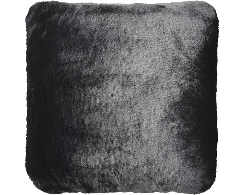 Coussin décoratif fourrure Romance noir 45x45 cm