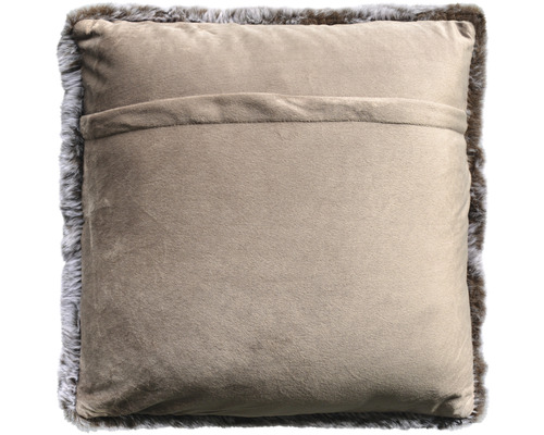 Coussin décoratif avec bordure en fourrure