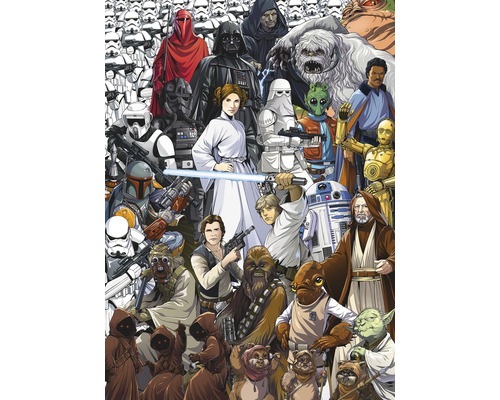 Papier peint panoramique papier 4-4111 Disney Edition 4 Star Wars Classic Cartoon Collage 4 pces 184 x 254cm