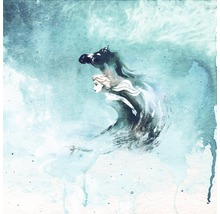 Aquarellbild von Elsa und einem Wasserpferd aus dem Film Die Eiskönigin