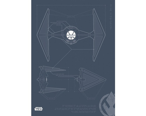 Poster SW Blueprint Sith TIE-Fighter 70x50 cm