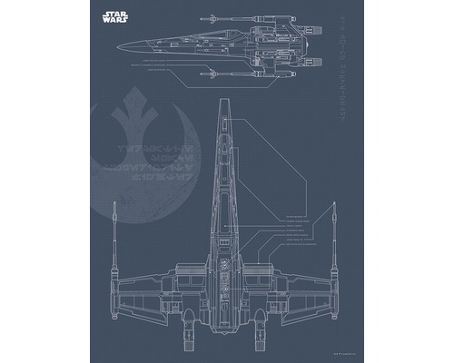 Poster SW Blueprint X-Wing 40x30 cm