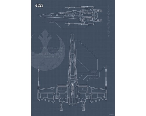 Poster SW Blueprint X-Wing 70x50 cm