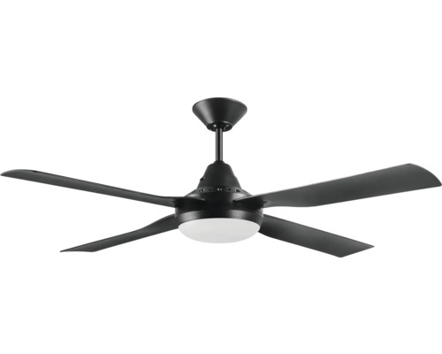 Ventilateur de plafond avec éclairage MOONAH BK Ø 121 mm 72 W plastique noir Ventilateur de plafond avec cinq pales et lampe intégrée