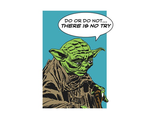 Poster SW Classic Comic Quote Yoda 70x50 cm