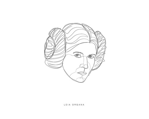 Poster SW Classic Force Faces Leia 40x30 cm