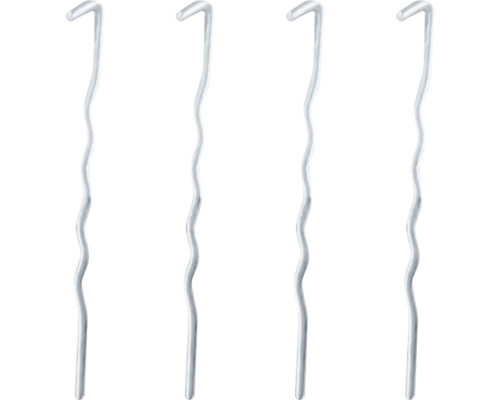 Quatre pièces filiformes coudées avec crochet