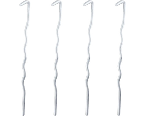 Quatre agrafes à gazon en métal