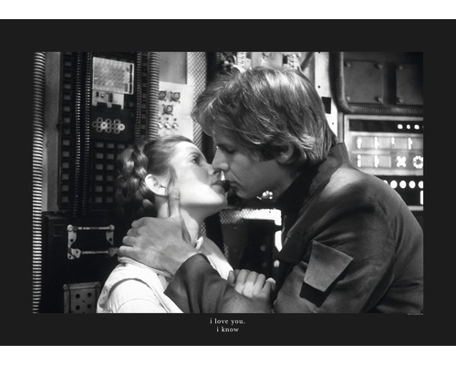 Poster SW Classic Leia Han Kiss Quote 50x70 cm