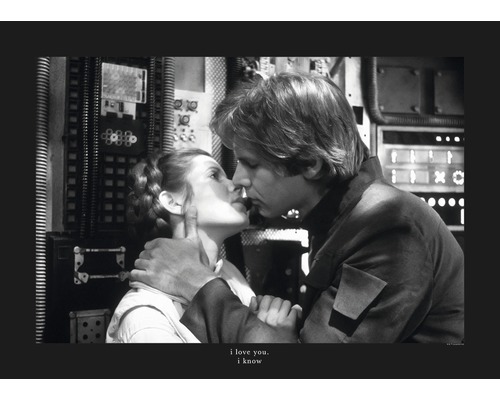 Poster SW Classic Leia Han Kiss Quote 50x70 cm