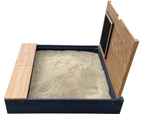 Bac à sable avec banc, tableau et patère