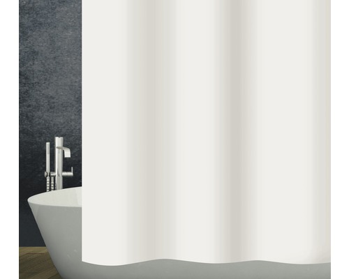 Rideau de douche Diaqua textile Basic blanc 120x200 cm
