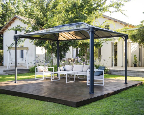 Pavillon Palram – Canopia Martinique 4300 Deluxe avec moustiquaure 430 x 295,5 cm anthracite