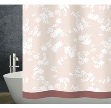Rideau de douche à motif floral avec bordure