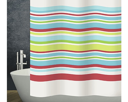 Rideau de douche Diaqua textile Stripes 180x180 cm