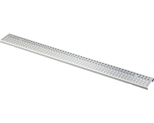 Grille Alcadrain pour caniveau de drainage de façades et de terrasses épaisseur du mur 8/8 acier inoxydable 998 x 100 x 20 mm