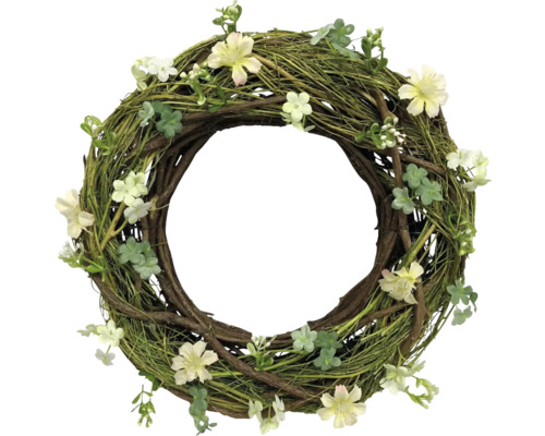 Dekorativer Kranz mit Blumen und Grünzeug