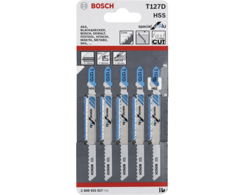 Bosch Lames de scie sauteuse T 127 D Special for Alu lot de 5