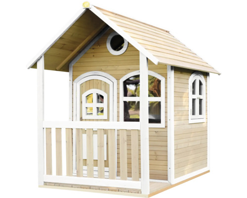 Maisonnette en bois pour enfants avec véranda et fenêtres