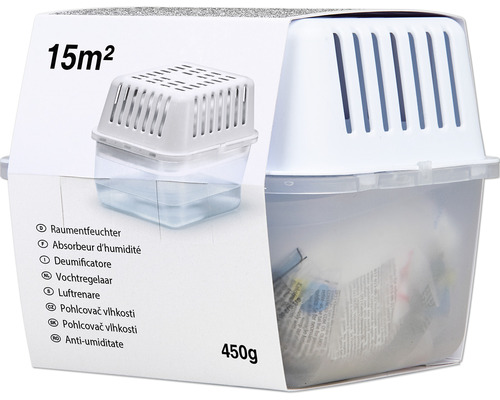 Déshumidificateur d'air avec 450 g de granulés Déshumidificateur pour des pièces jusqu''à 15 mètres carrés, 450 grammes