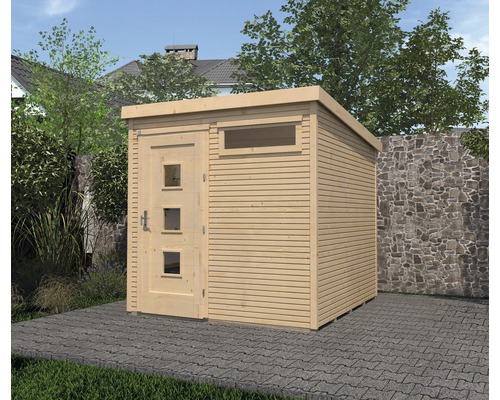 Abri de jardin weka type 171 Taille 2 grande hauteur de passage 195 cm, avec plancher 308 x 313 cm naturel Abri de jardin weka type 171 Taille 2 grande hauteur de passage 195 cm, avec plancher 308 x 313 cm naturel