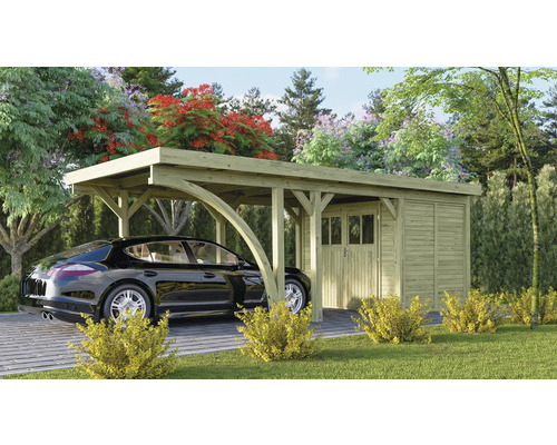 Carport simple Karibu Bremm 2 Variante B 318x670 cm traité en autoclave par imprégnation Carport simple Karibu Bremm 2 Variante B 318x670 cm traité en autoclave par imprégnation