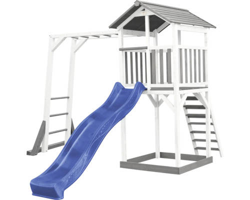 Tour de jeux axi Beach 270,4 x 349 cm bois gris avec mur d'escalade