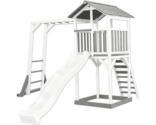 Tour de jeux axi Beach 270,4 x 349 cm bois blanc avec mur d'escalade