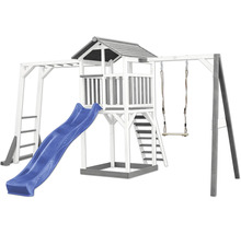 Tour de jeu avec toboggan, balançoire et portique d''escalade