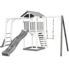 Tour de jeu avec toboggan, balançoire et mur d''escalade pour le jardin
