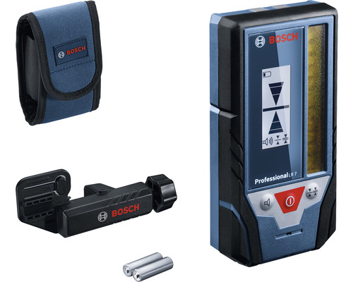 Bosch Professional Laser-Empfänger LR 7 inklusive 2 x Batterie (AA) und Zubehör-Set