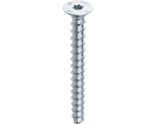 HECO-MULTI-MONTI-plus F Vis à béton à tête fraisée TX filetage complet 6 x 60 mm bleu zingué 100 pièces Vis unique avec entraînement Torx