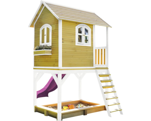 Maisonnette avec toboggan et bac à sable pour le jardin