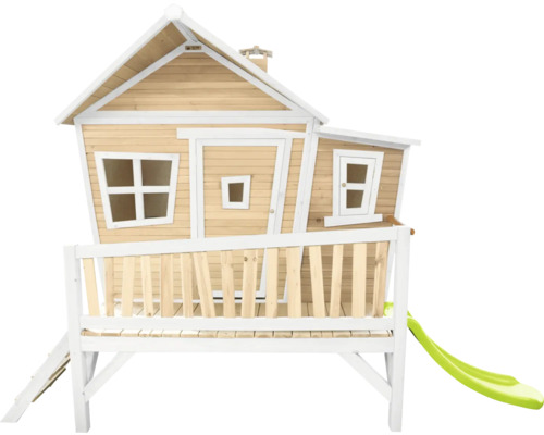 Maisonnette en bois avec toboggan et échelle pour le jardin