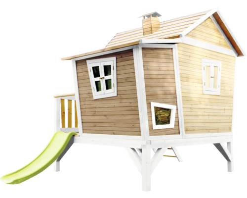 Maisonnette en bois avec toboggan pour le jardin