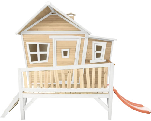 Maisonnette en bois avec toboggan et échelle