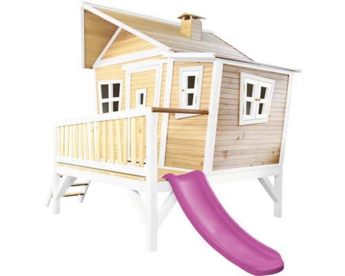 Maisonnette en bois avec toboggan pour le jardin