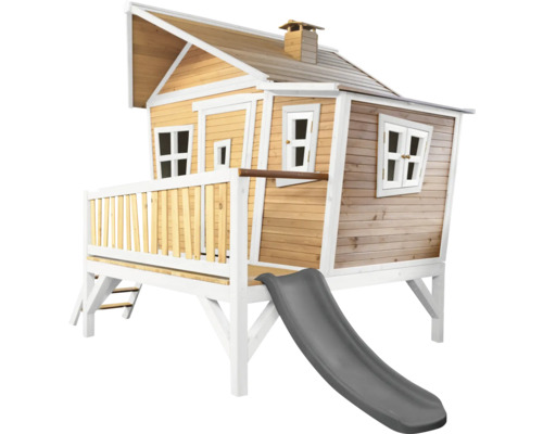 Maisonnette en bois avec toboggan pour enfants