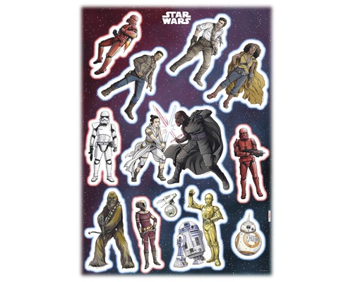 Wandtattoo Disney Star Wars Heroes Villians 50x70 cm