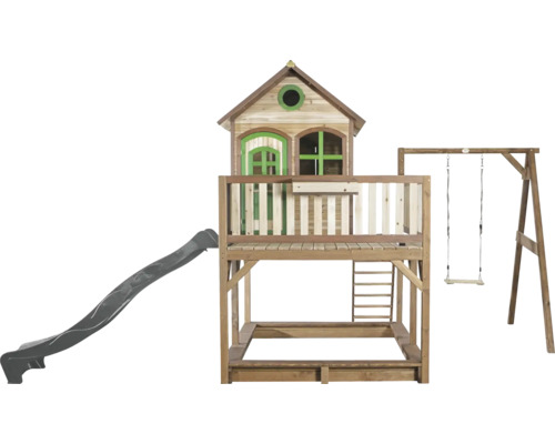 Maisonnette avec toboggan et balançoire pour le jardin