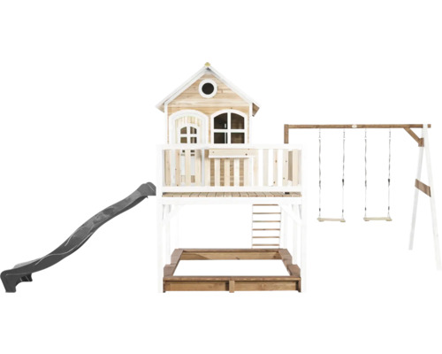 Tour de jeu avec toboggan, balançoire et bac à sable pour le jardin