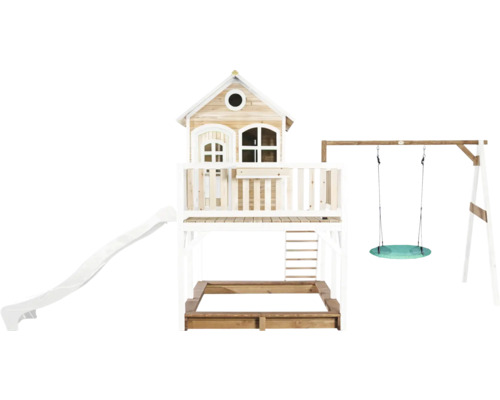 Cabane de jeux avec toboggan, bac à sable et balançoire pour le jardin