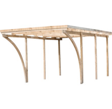 Carport en bois avec toit droit