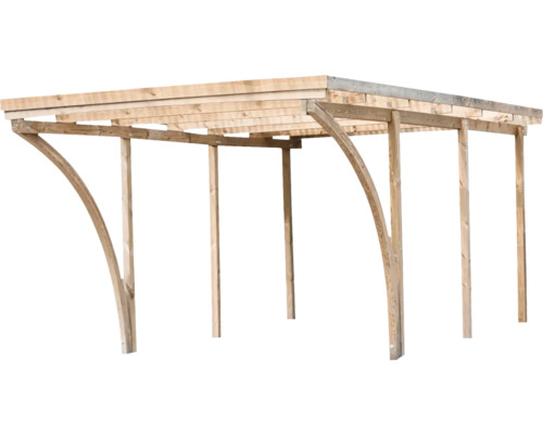 Carport en bois avec toit droit